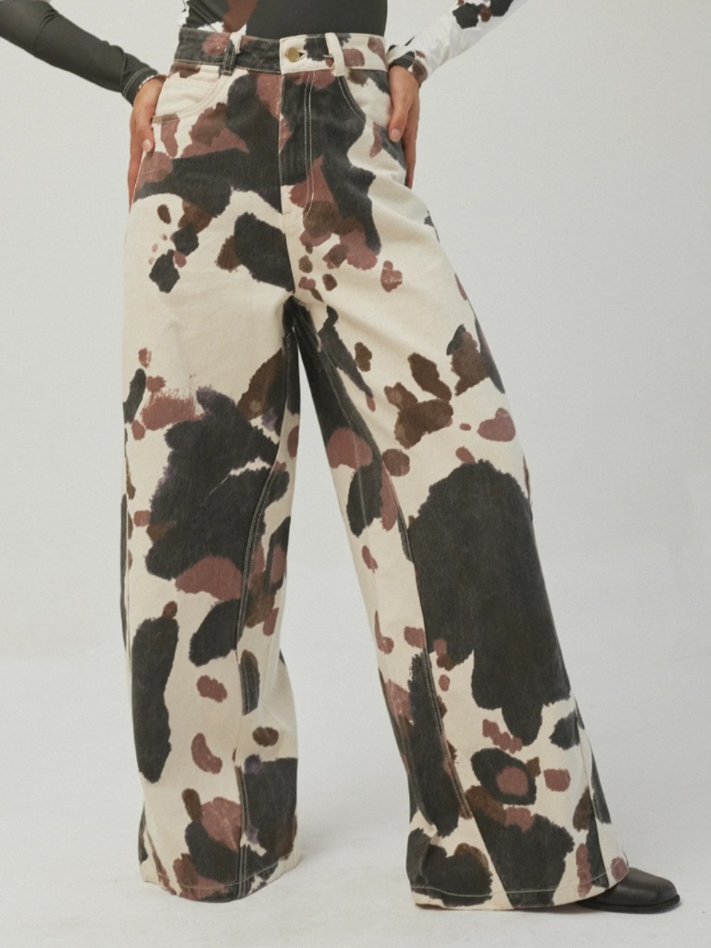 Free People Sixxta Cotton Wide leg Fun Pants size 6 (S)